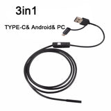 3 in 1 Usb Endoscope 8mm 5m Hard Cable Industrial Inspection endoscope camera usb 3.9mm