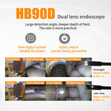 Factory Customized 9MM Dual Lens 3.7mm Endoscope Camera IP67  Sewer Industrial Borescope with 3.5Inch Display Inspection ca