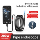 W300 1m Dual Lens HD 1080P WiFi Endoscope Industrial Type-C Wireless Inspection Snake Borescope for iPhone Android