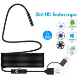 480p Hd 1m Soft Cable Usb Type-c Industrial Borescope Camera 5.5mm single lens Handheld 3in1 Endoscoepe Inspection Camera