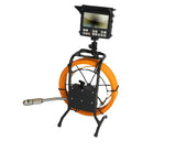 50mm Pan Tilt Pipe Inspection Camera for underwater wells 8 inch AHD Monitor with screen 20m to 60m with meter counter